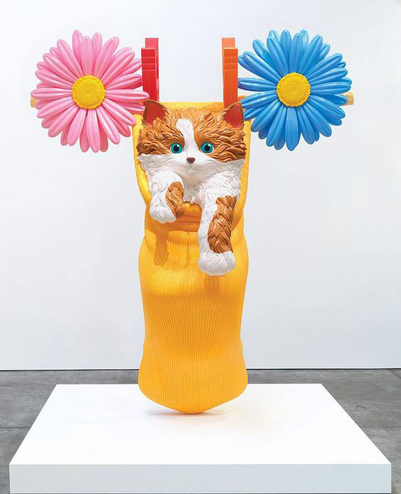 cat on a clothesline jeff koons