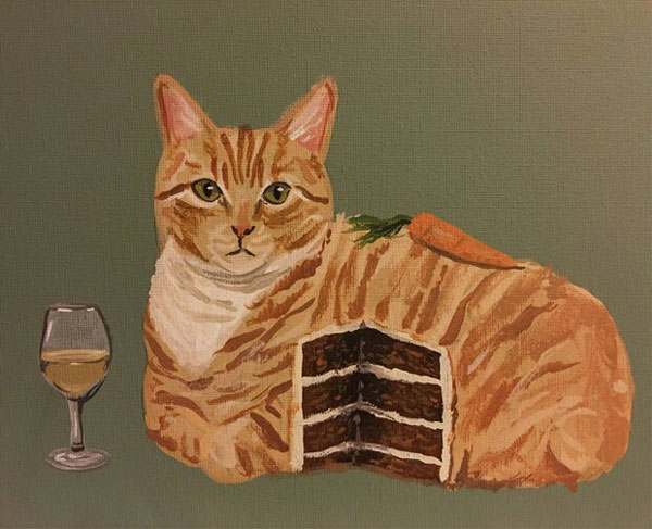 cat carrot cake art