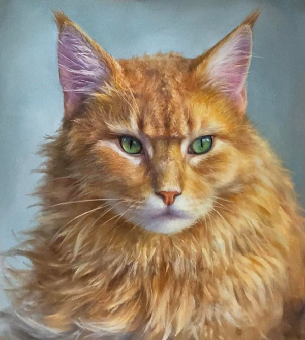 pastel cat portrait