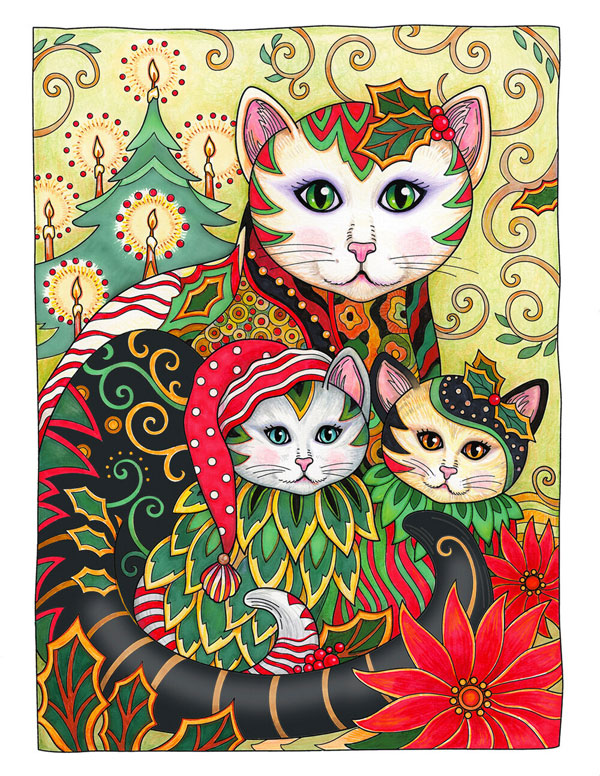 cat xmas card