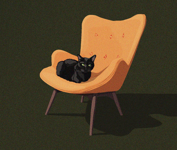 cats in chairs art