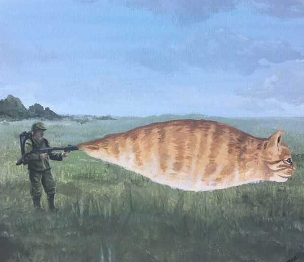 flamethrower cat art