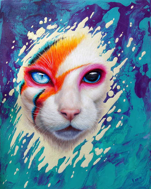 ziggy stardust cat art