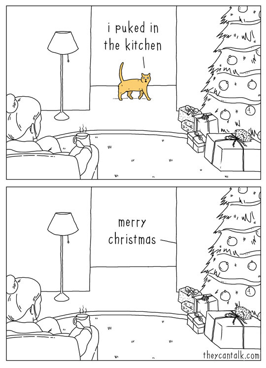 cat puke xmas comic