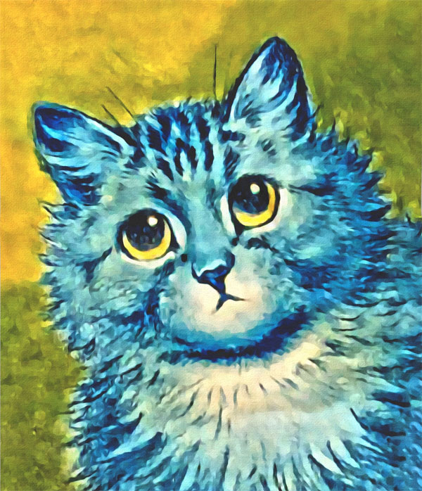 blue cat painting