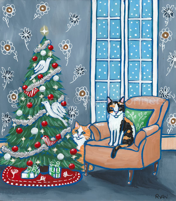  xmas cats art