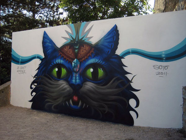 cat mural  art