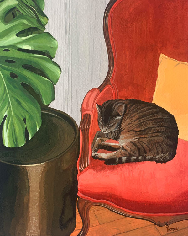 sleeping cat art