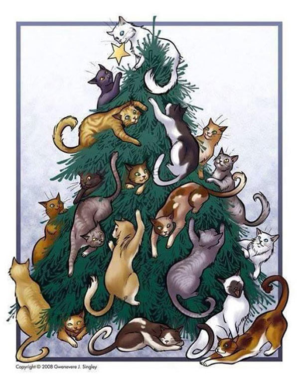 catmas tree art