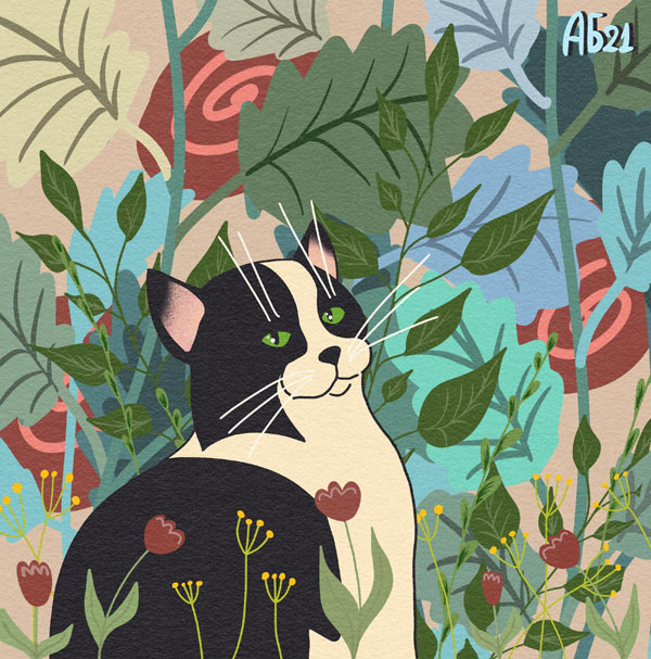 garden cat art