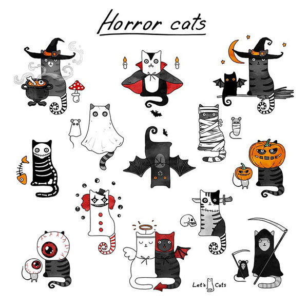 scary cats art