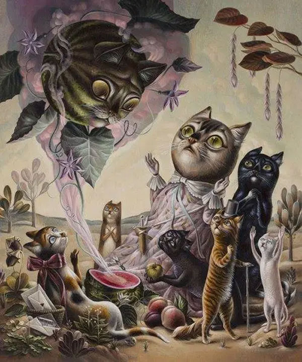 surreal cat art