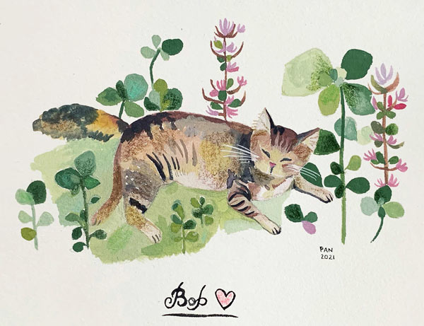 watercolor cat art