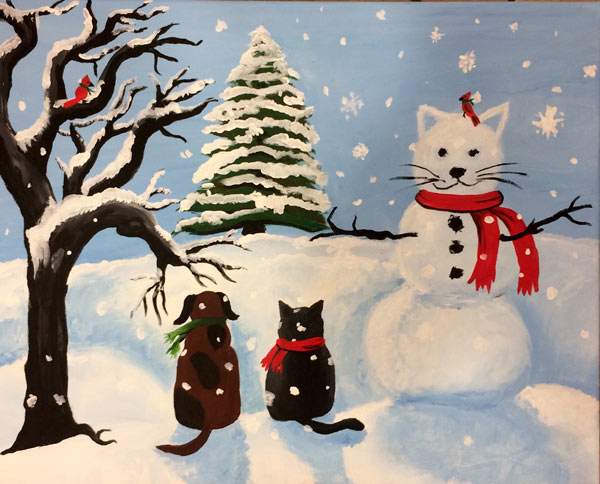  xmas cats art