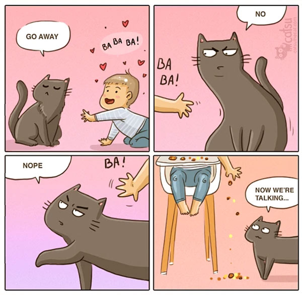 cat and baby comic