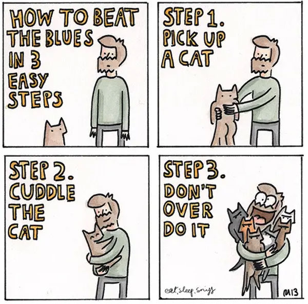 cats make us happy comic