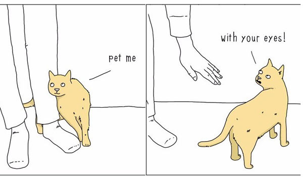 cat petting comic