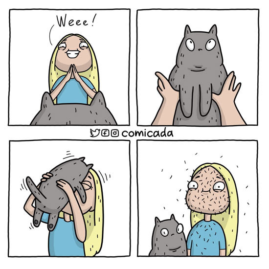 cat shedding comic