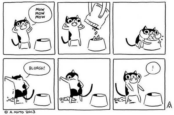 cat eat barf comic