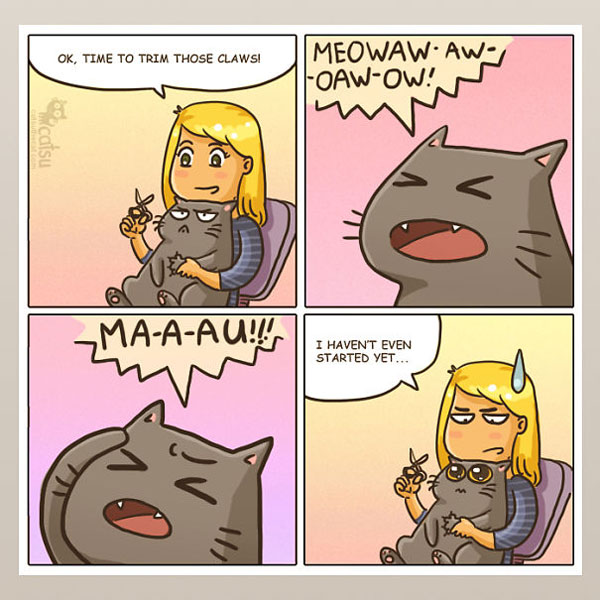 cat nail clipping comic