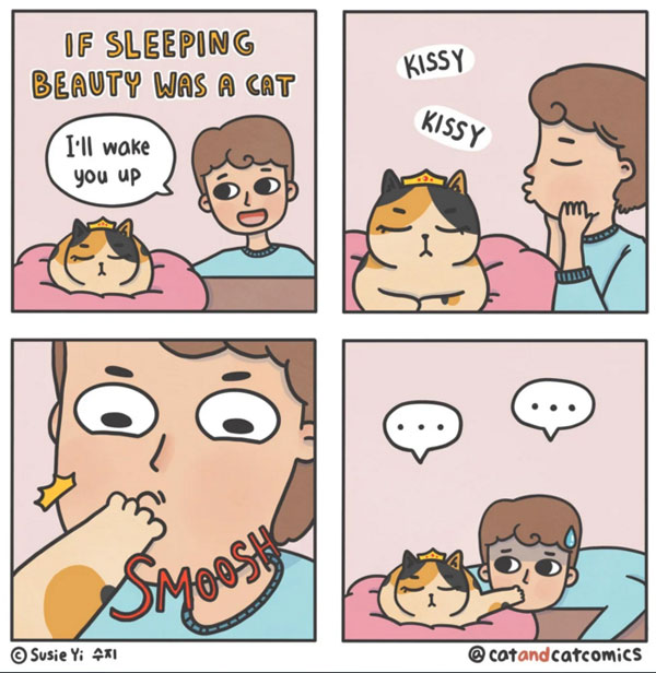 sleeping beauty cat comic