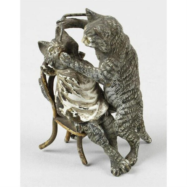 bronze cat dentist art