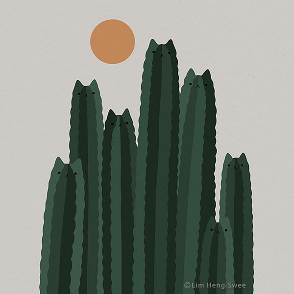 cactus cats art