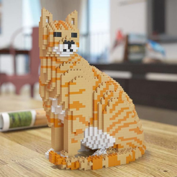 cat lego sculpture