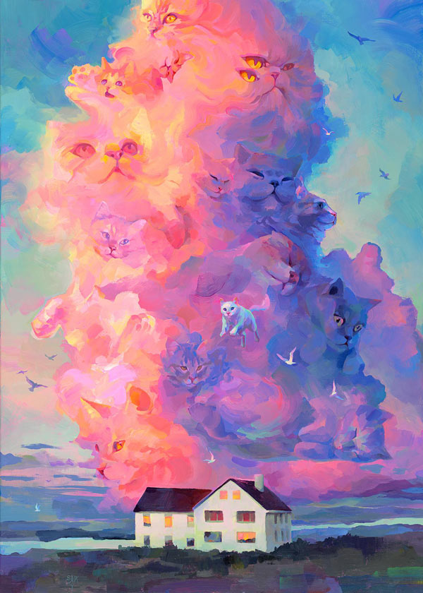 cat cloud art