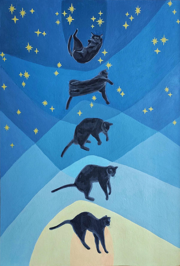 falling cat art