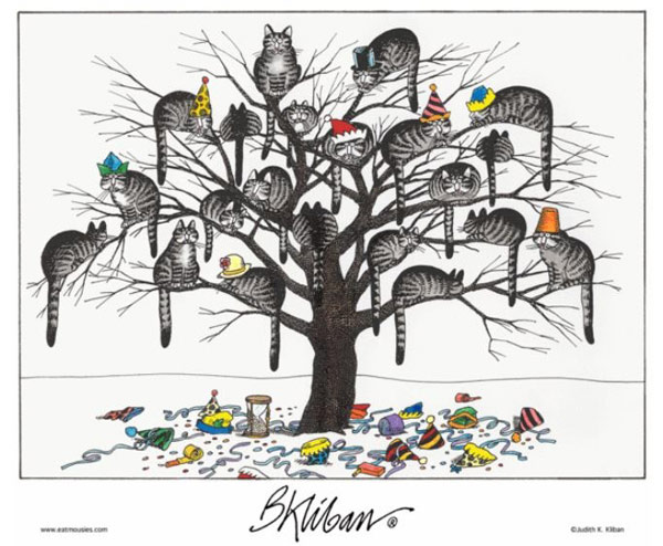 b. kliban new years cats