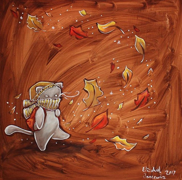 fall  cat art