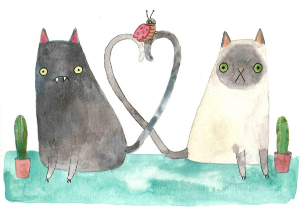 lovebug cats art