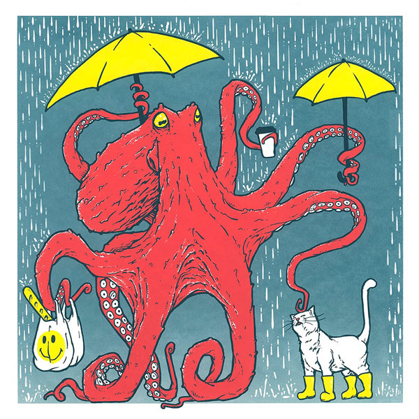 octopus and cat art