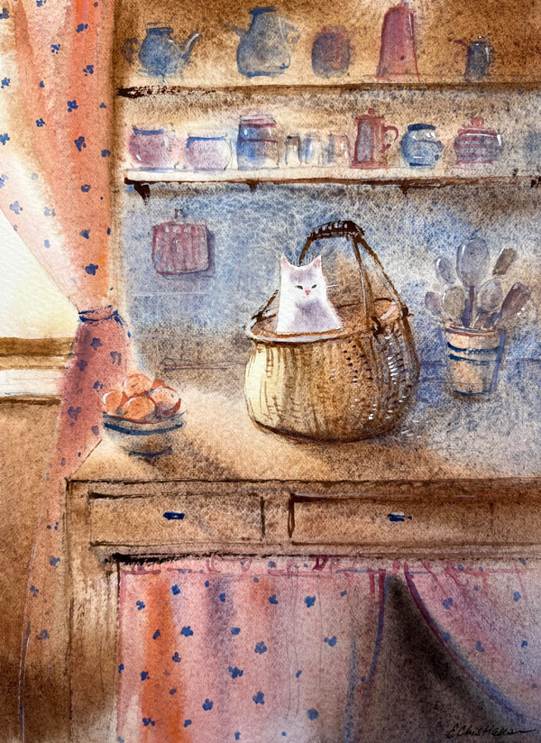 cat watercolor art