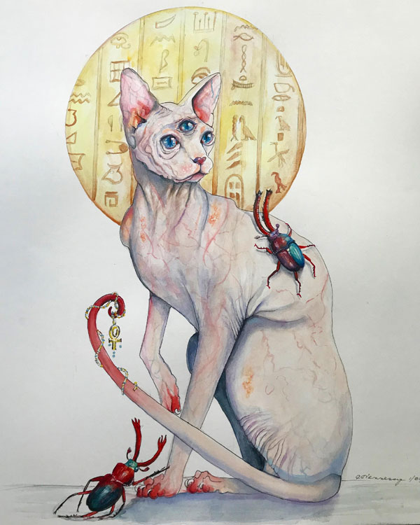 three eyed cat  art