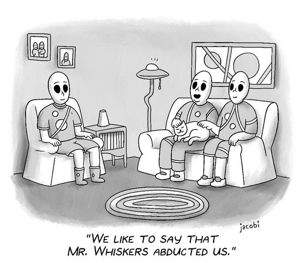 cat and aliens comic