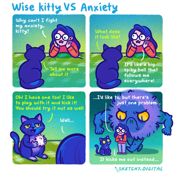 anxiety cat comic 