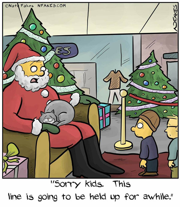 cat on santas lap comic