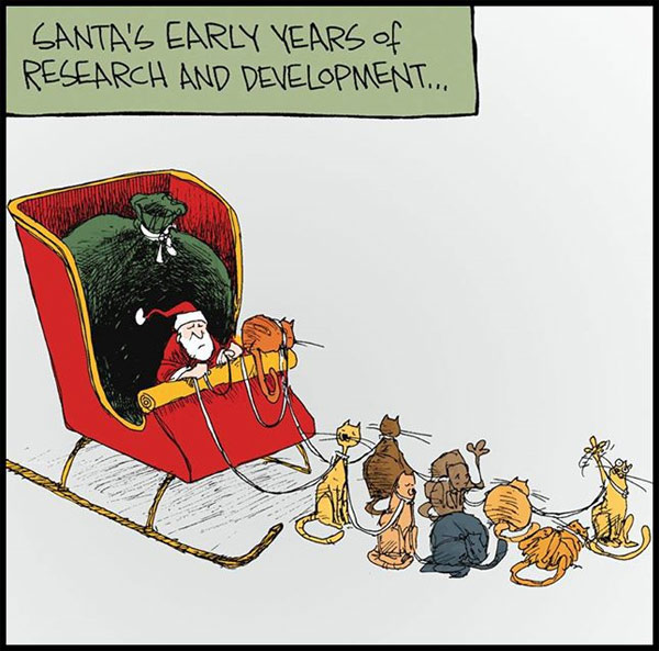 cat reindeer santa comic