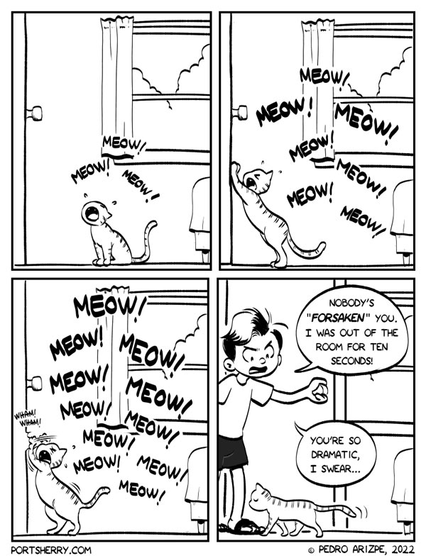 cat wants out comic