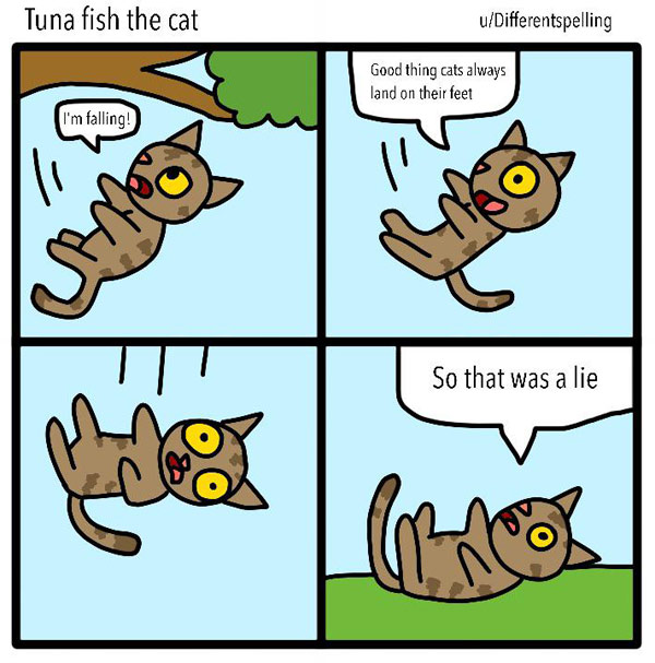 falling cat comic
