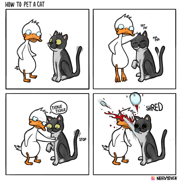 petting cat comic