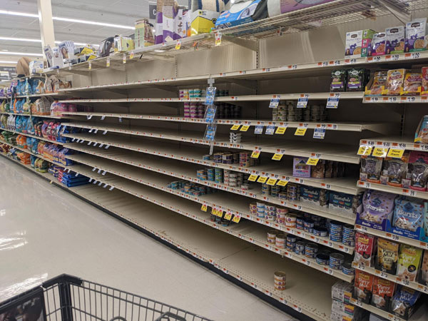 empty cat food aisle