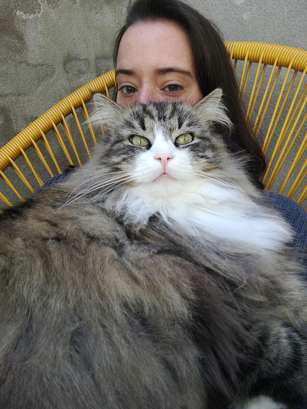 woman with cat beard