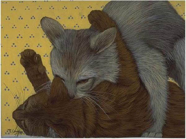 cat battle art