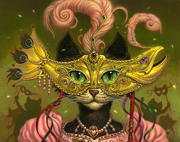 cat in mask art