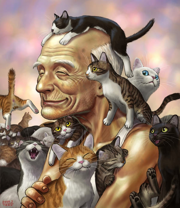 cat man art