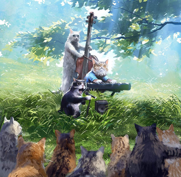 internet cat band art