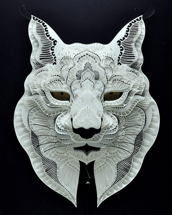 lace cat mask art